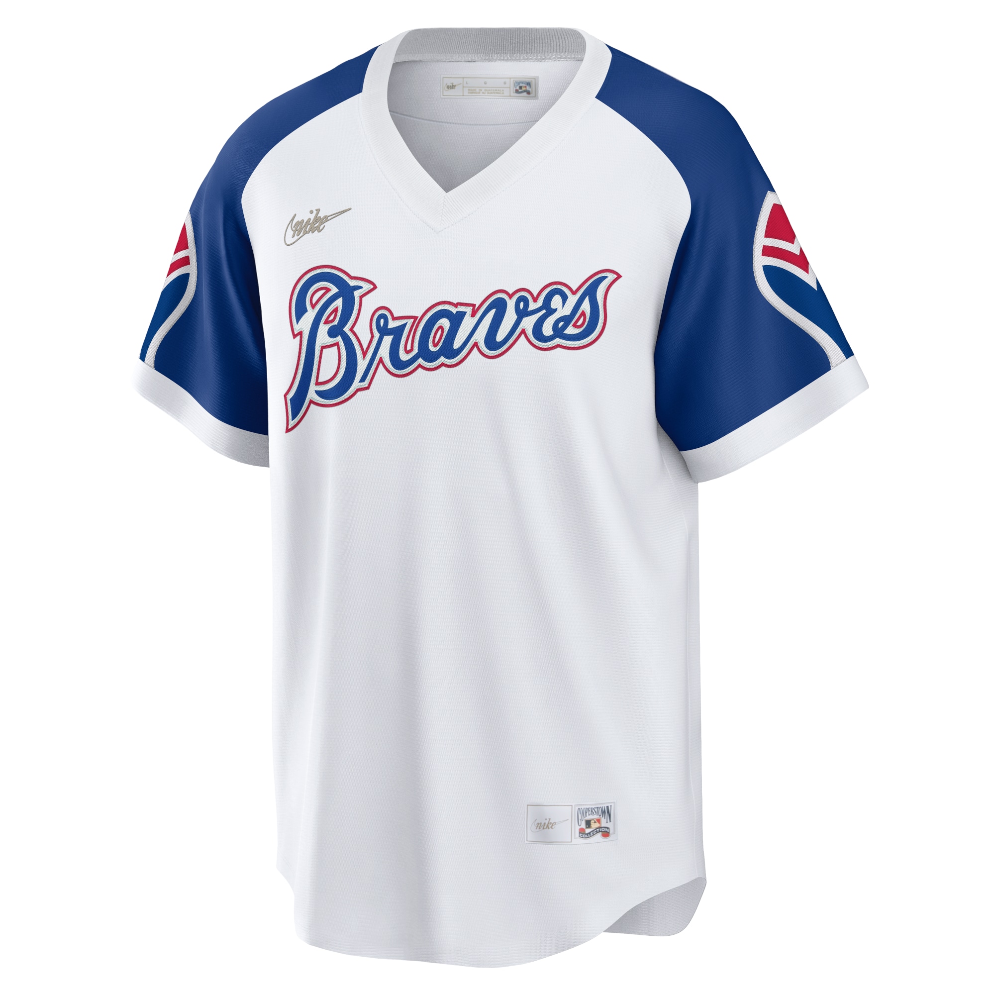 Alternative view of Hank Aaron Atlanta Braves Home Cooperstown Collection Player Jersey - White