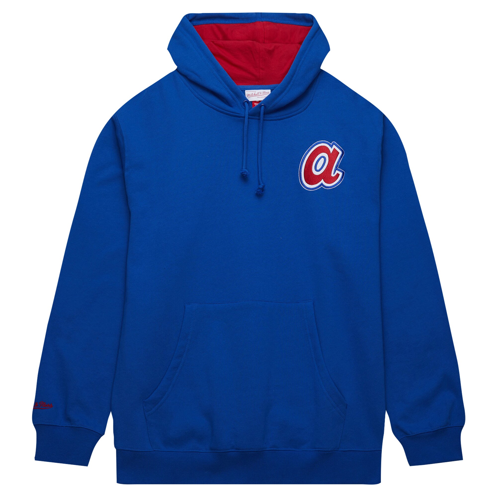 Alternative view of Hank Aaron Atlanta Braves Mitchell & Ness Vintage Logo Name & Number Pullover Custom Hoodie - Royal