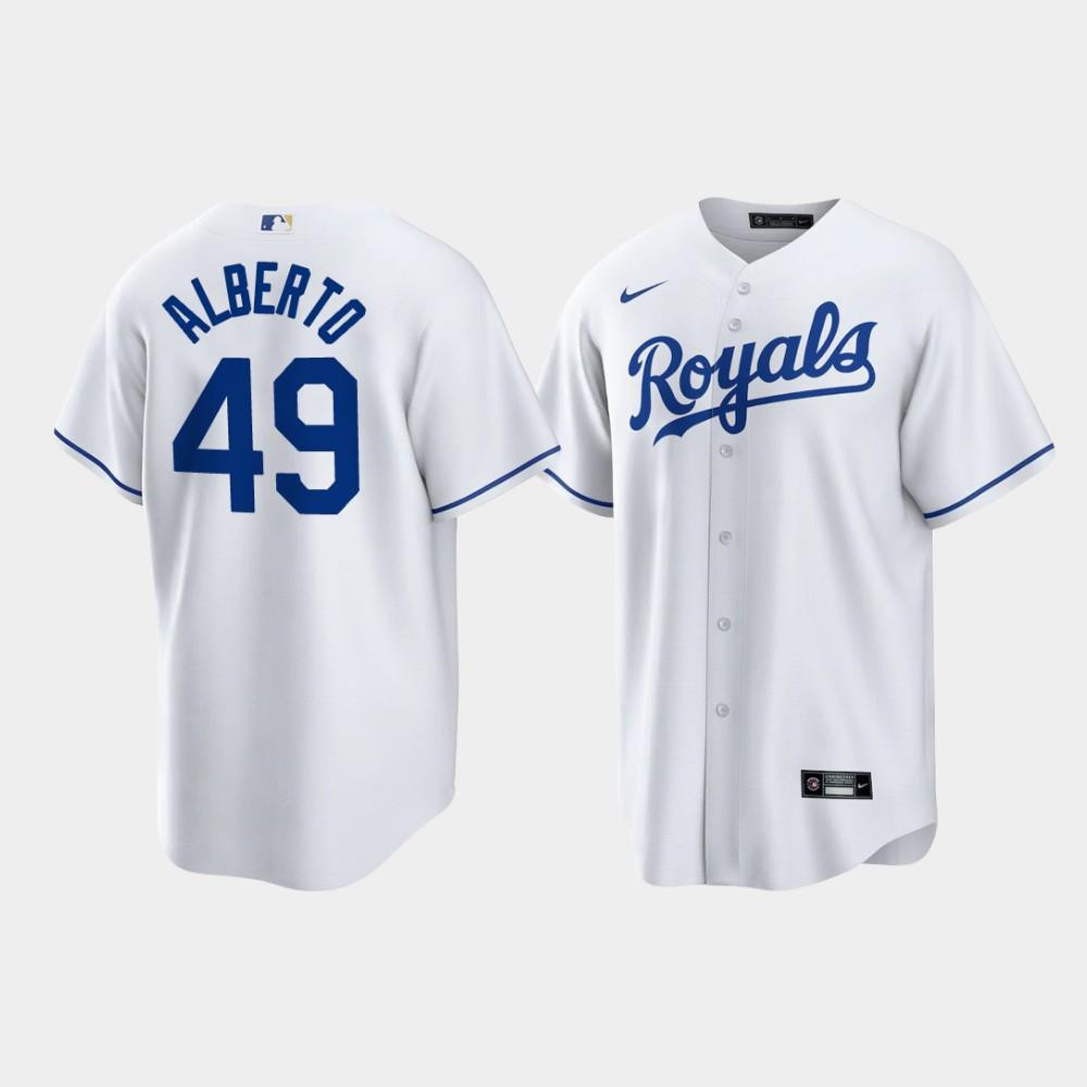 Hanser Alberto 49 Kansas City Royals White Home Player Jersey Jersey 