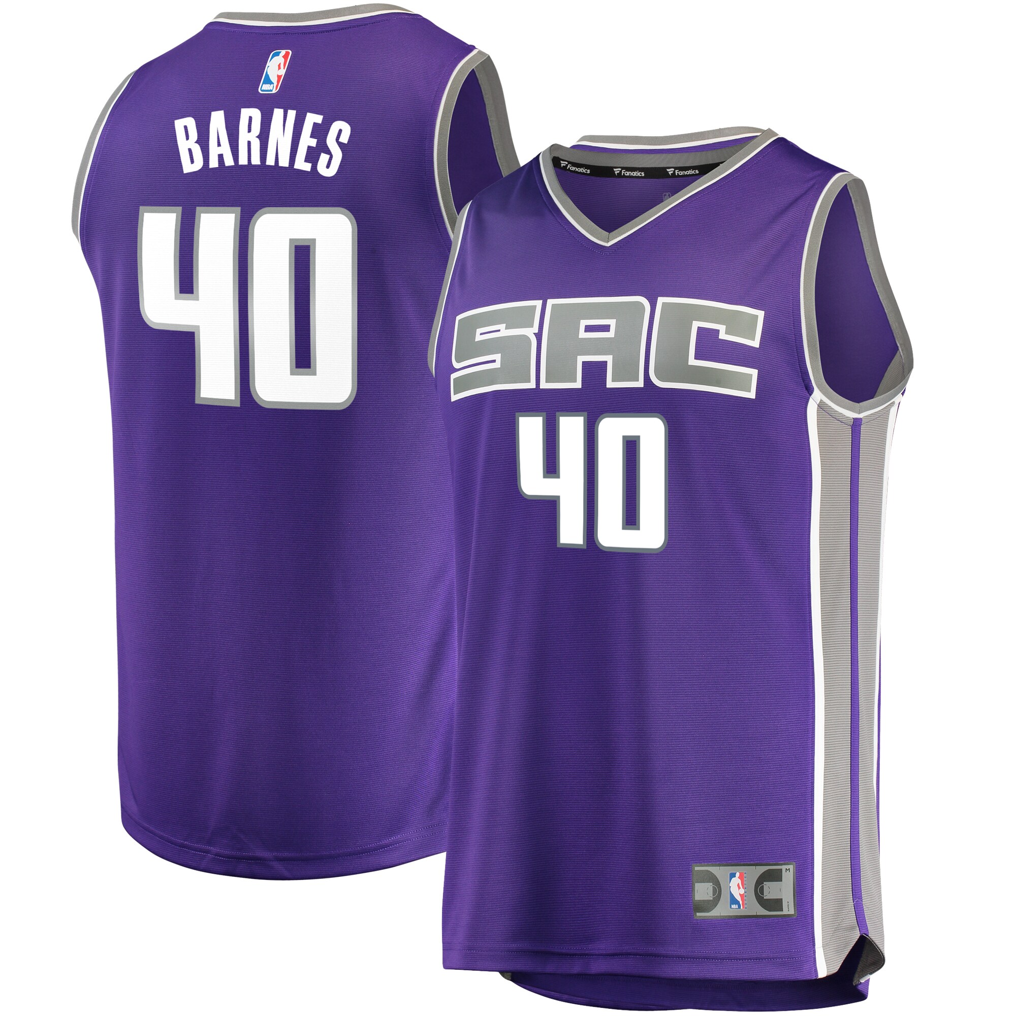 Alternative view of Harrison Barnes Sacramento Kings Fanatics Branded Fast Break Replica Jersey - Icon Edition - Purple