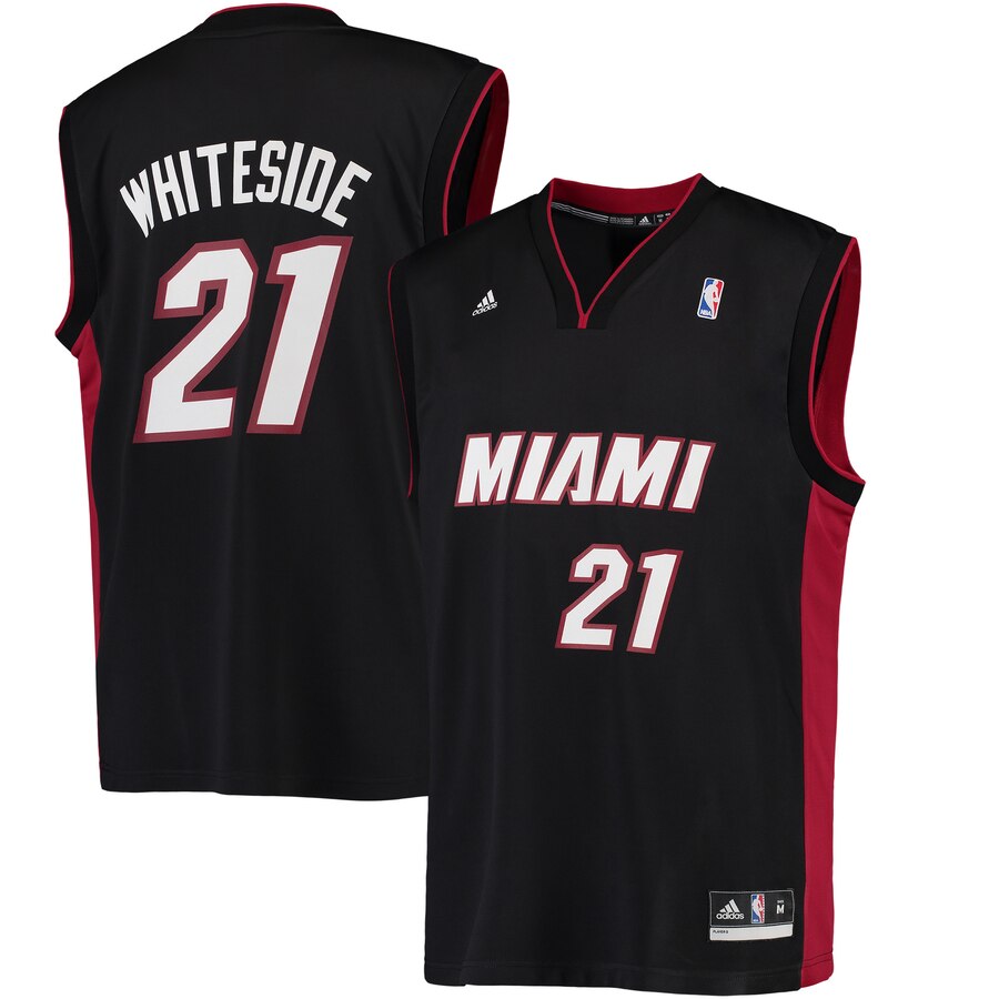 Hassan Whiteside Miami Heat Adidas Road Replica Jersey - Black