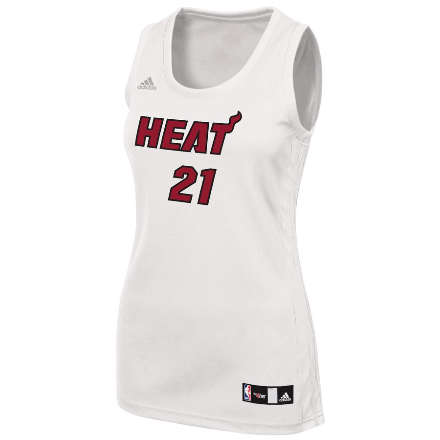 Alternative view of Hassan Whiteside Miami Heat Adidas Women's Fashion Replica Jersey - White