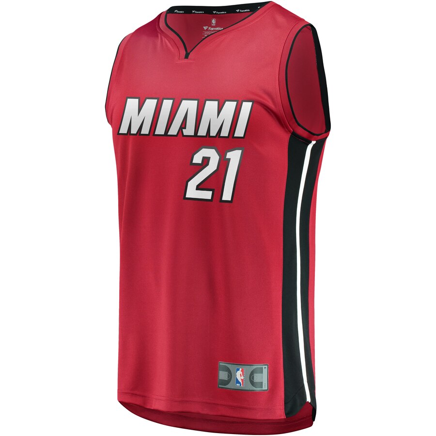 Alternative view of Hassan Whiteside Miami Heat Fanatics Branded Fast Break Replica Jersey Red - Statement Edition