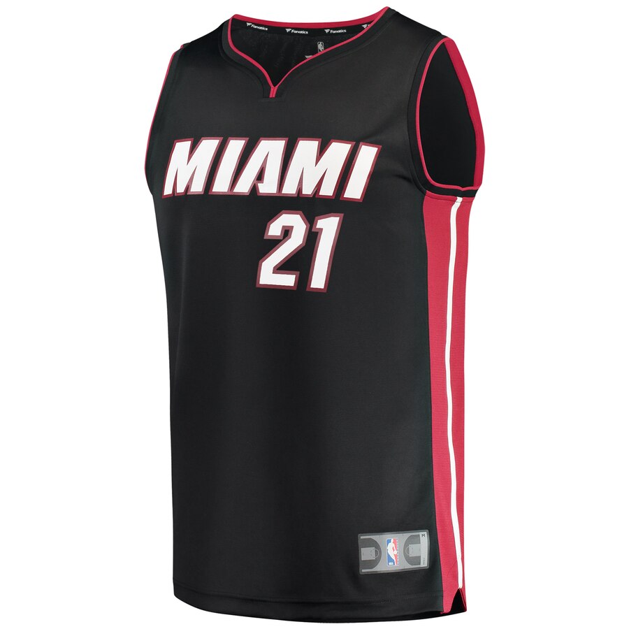 Alternative view of Hassan Whiteside Miami Heat Fanatics Branded Youth Fast Break Replica Jersey Black - Icon Edition
