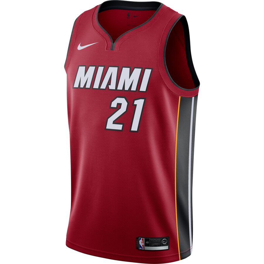 Alternative view of Hassan Whiteside Miami Heat Replica Swingman Jersey - Statement Edition - Red