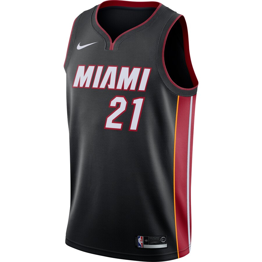 Alternative view of Hassan Whiteside Miami Heat Swingman Jersey Black - Icon Edition
