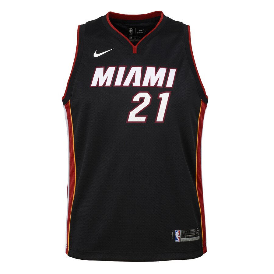Alternative view of Hassan Whiteside Miami Heat Youth Swingman Jersey Black – Icon Edition