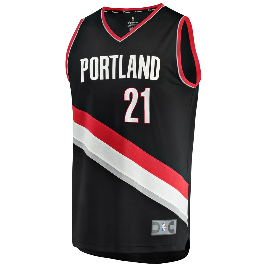 Alternative view of Hassan Whiteside Portland Trail Blazers Fanatics Branded Fast Break Replica Jersey Black - Icon Edition