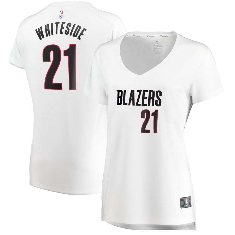 Hassan Whiteside Portland Trail Blazers Fanatics Branded Women's Fast Break Replica Jersey White - Association Edition