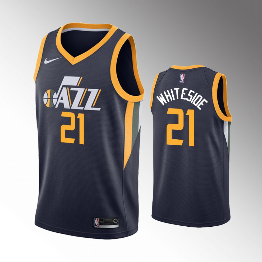 Hassan Whiteside Utah Jazz 2021 Icon Edition Navy 2021 Trade Jersey