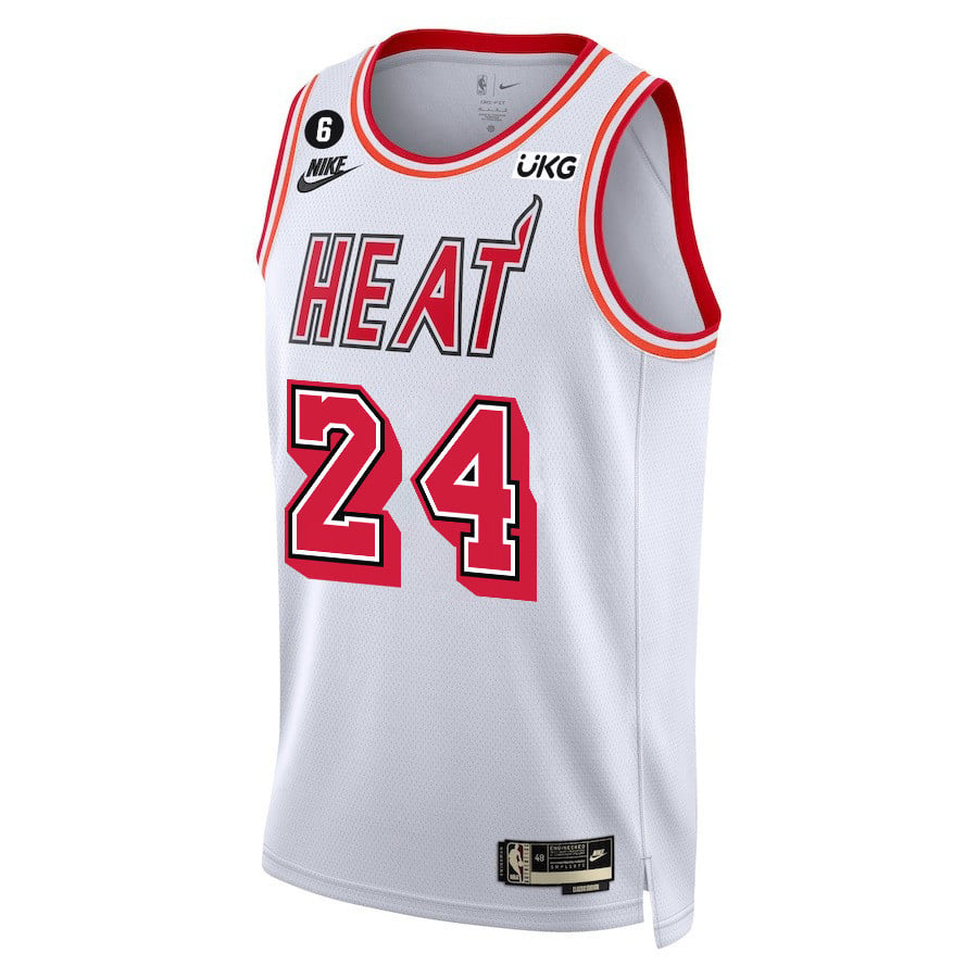 Alternative view of Haywood Highsmith 24 Miami Heat Final Champions 2023 Swingman Jersey - Classic Edition - White - JS421 