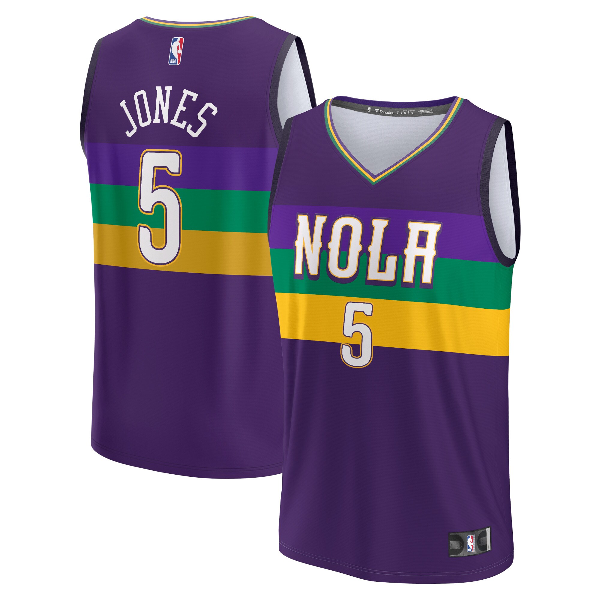 Alternative view of Herbert Jones New Orleans Pelicans Fanatics Branded 2022/23 Fastbreak Jersey - City Edition - Purple