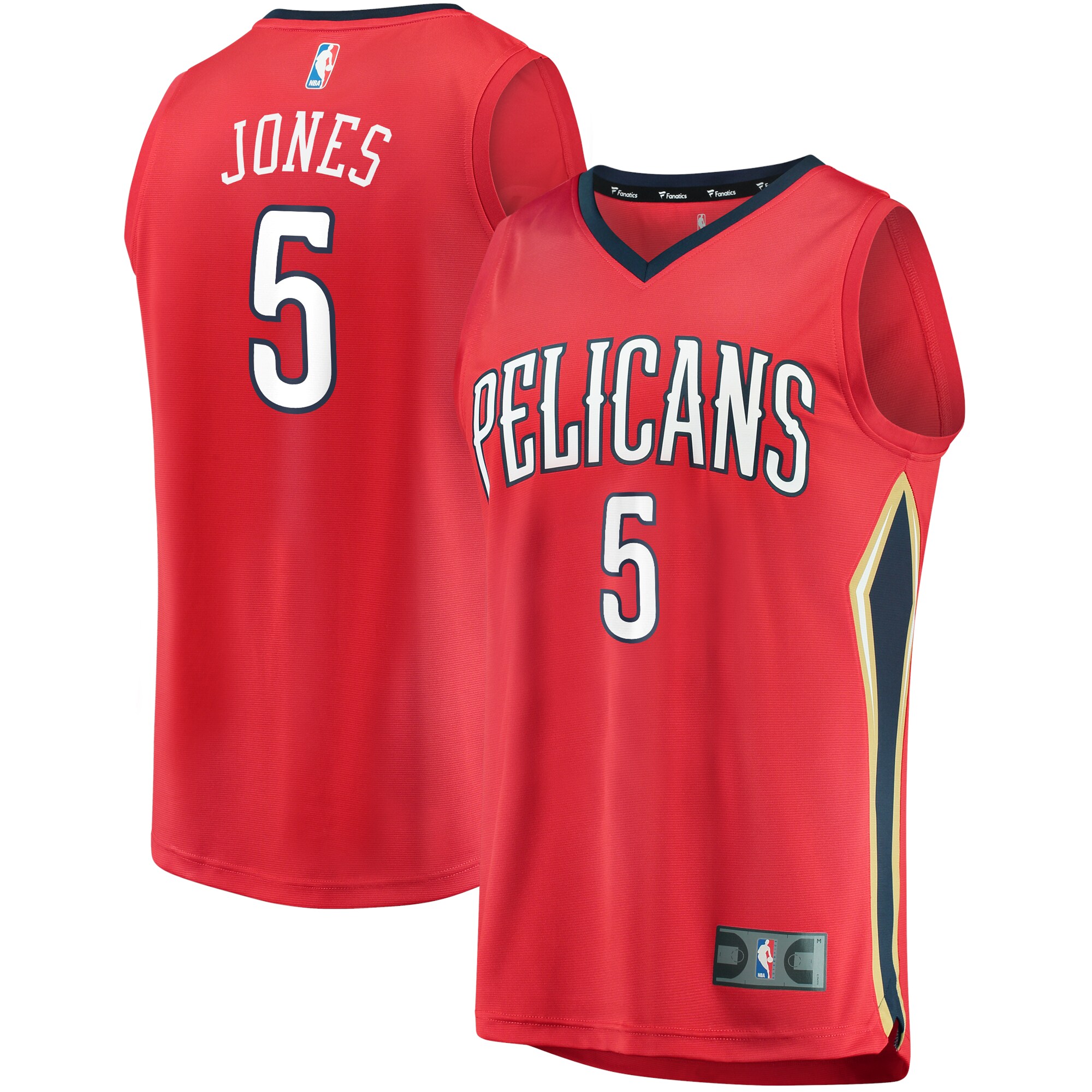 Alternative view of Herbert Jones New Orleans Pelicans Fanatics Branded Fast Break Replica Player Jersey - Statement Edition - Red