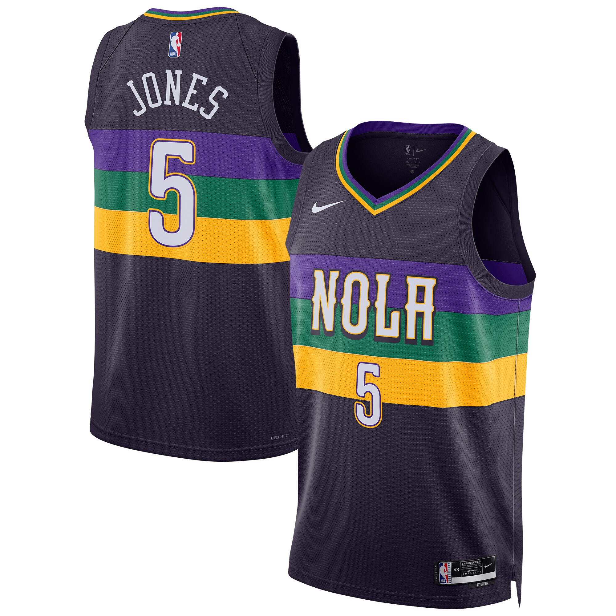 Alternative view of Herbert Jones New Orleans Pelicans Unisex 2022/23 Swingman Jersey - City Edition - Purple