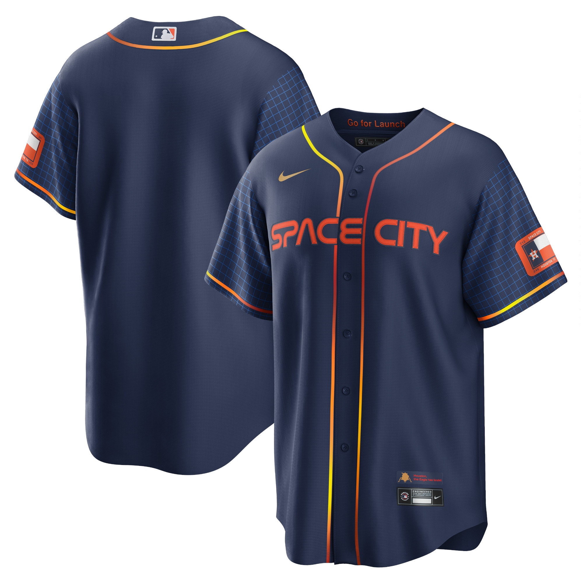 Alternative view of Houston Astros 2022 City Connect Replica Jersey - Navy