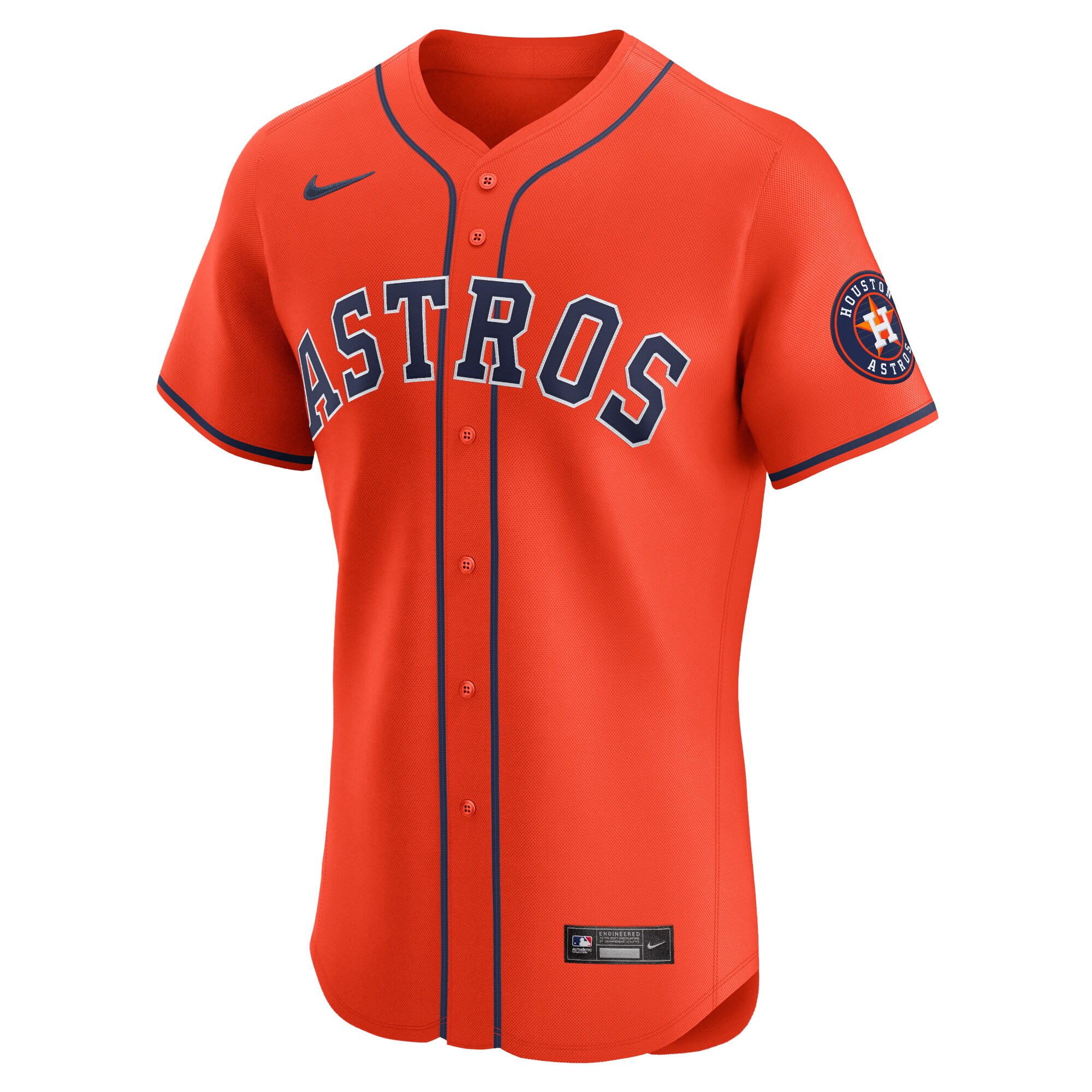 Alternative view of Houston Astros Alternate Vapor Premier Elite Patch Jersey - Orange
