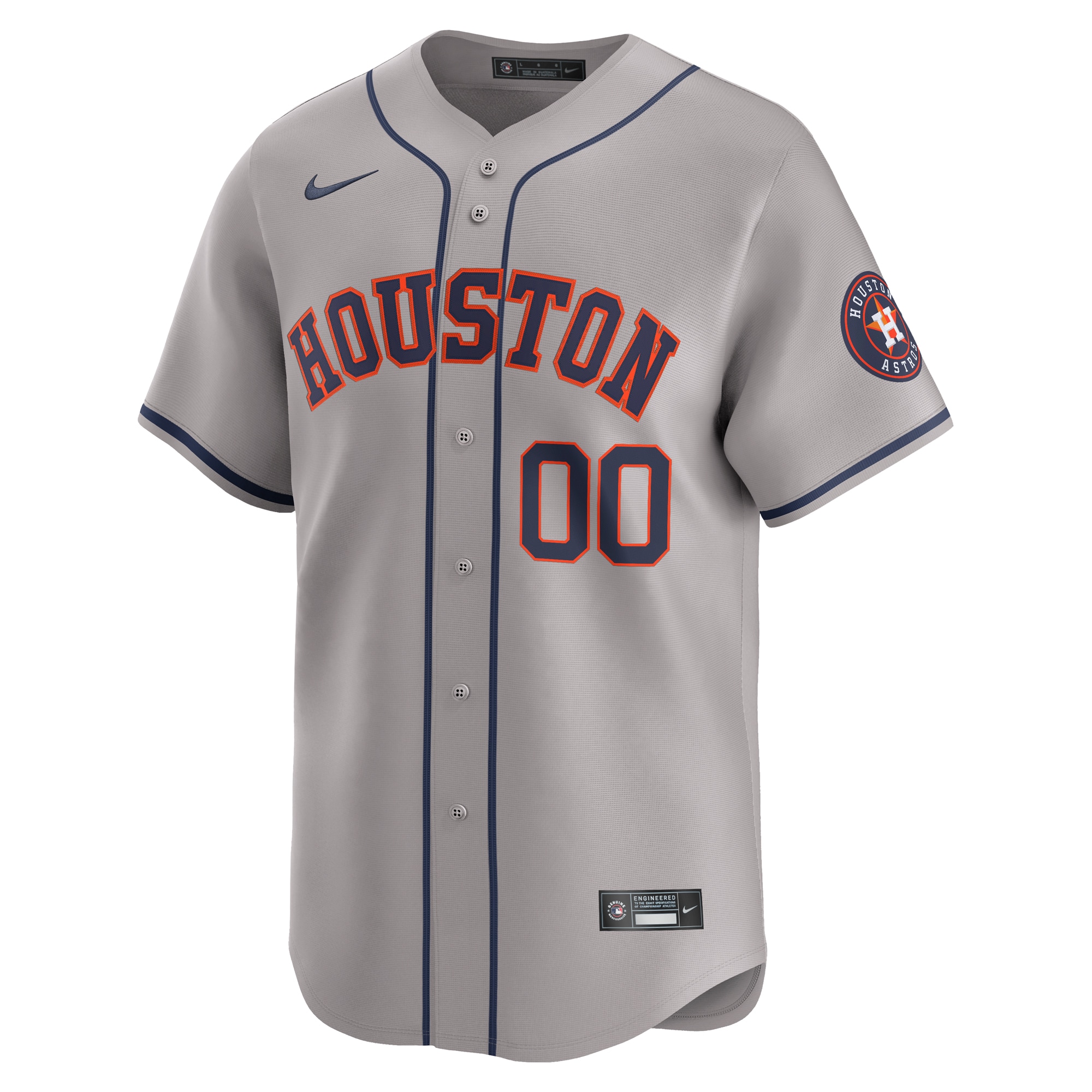 Alternative view of Houston Astros Away Limited Custom Jersey - Gray