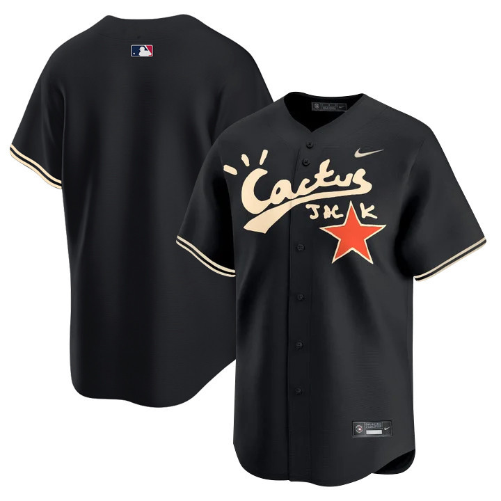 Houston Astros Cactus Jack Black Jersey V2 - Men