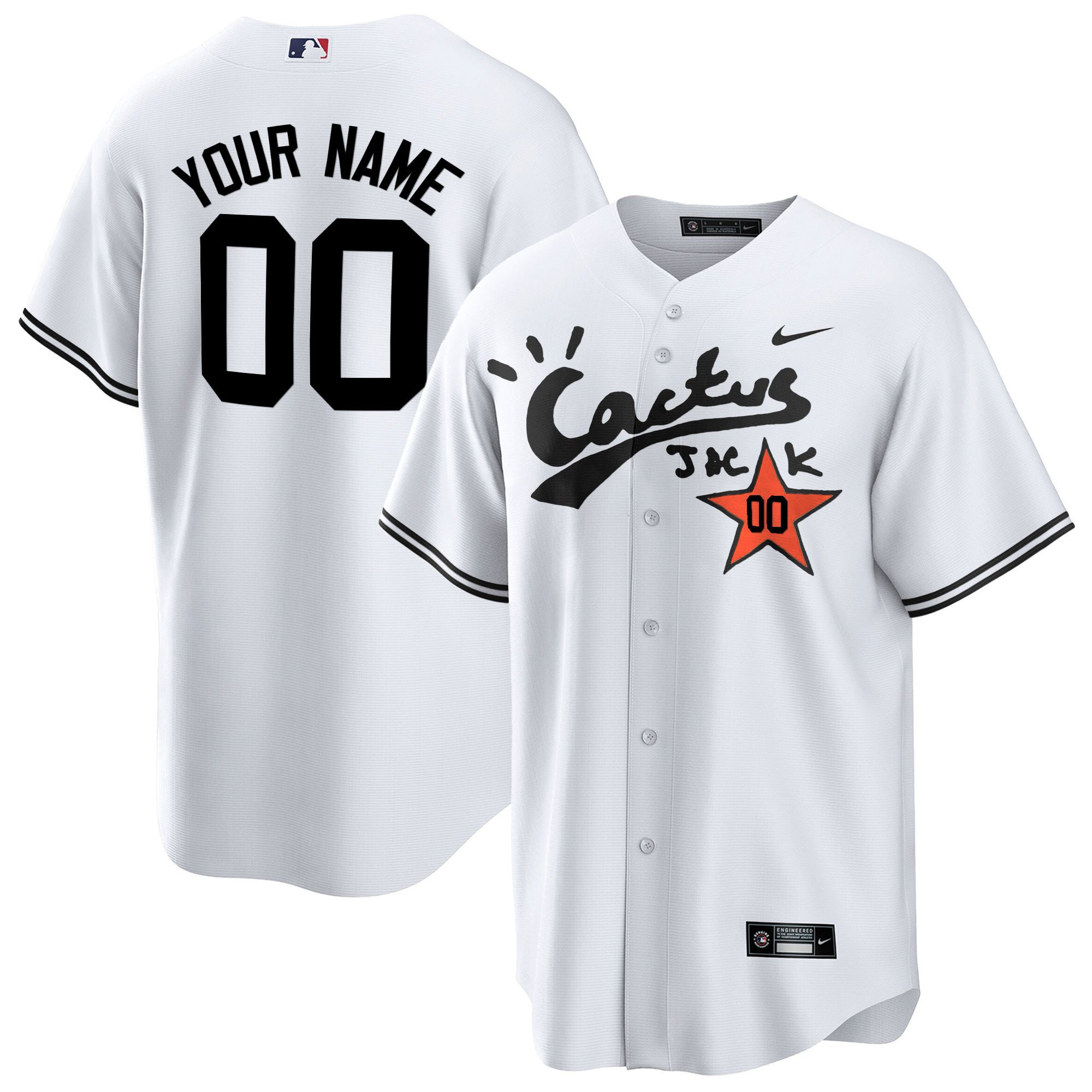 Houston Astros Cactus Jack Customized Men Jersey - White