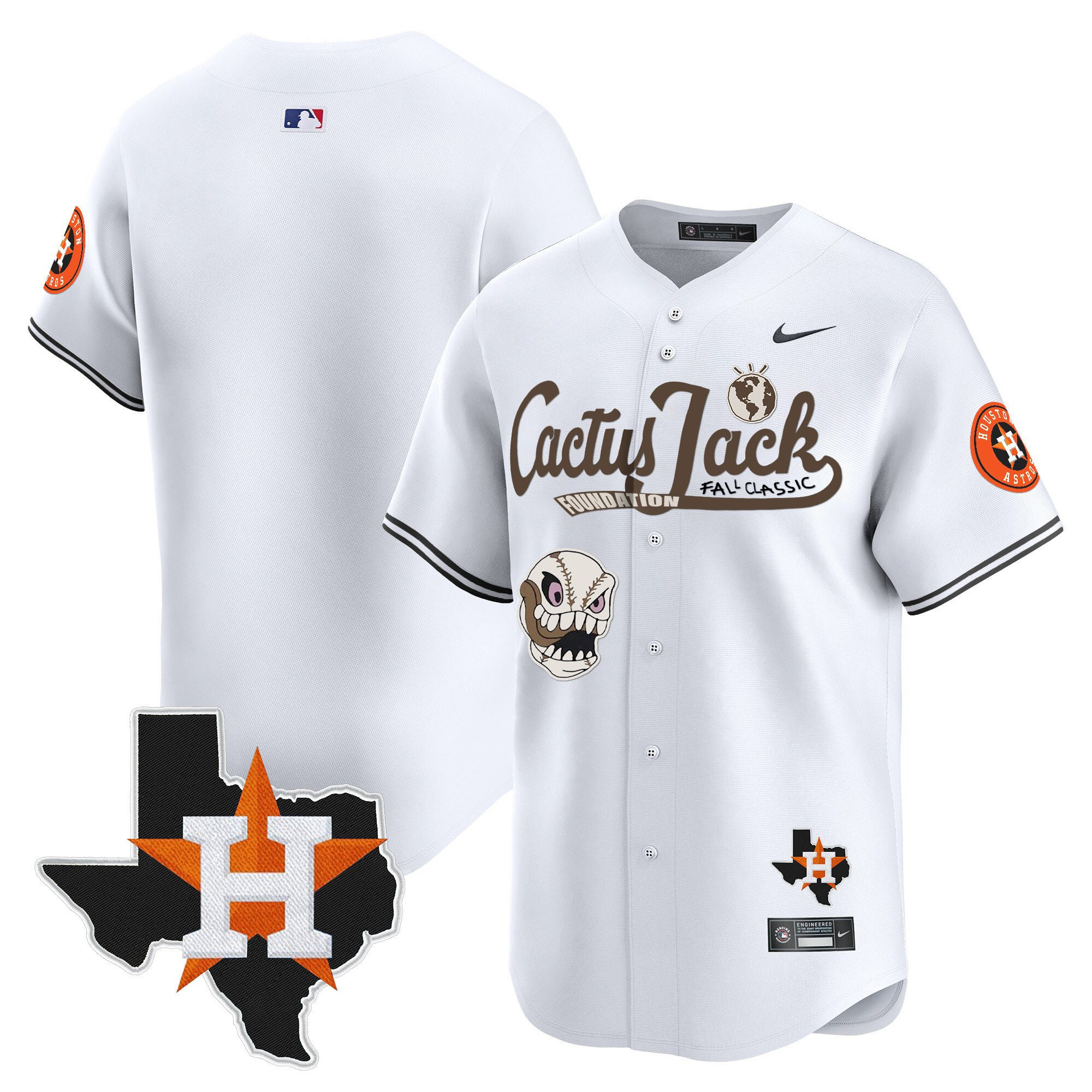 Alternative view of Houston Astros Cactus Jack Foundation Fall Classic Black Limited Jersey - Men 