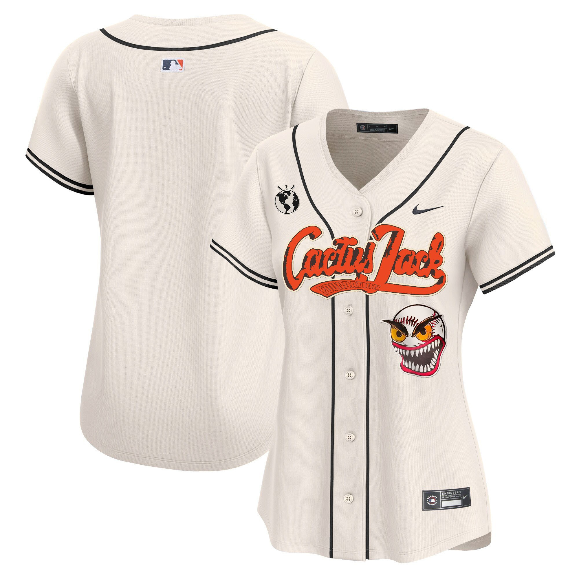 Houston Astros Cactus Jack Patch Women Jersey - Cream