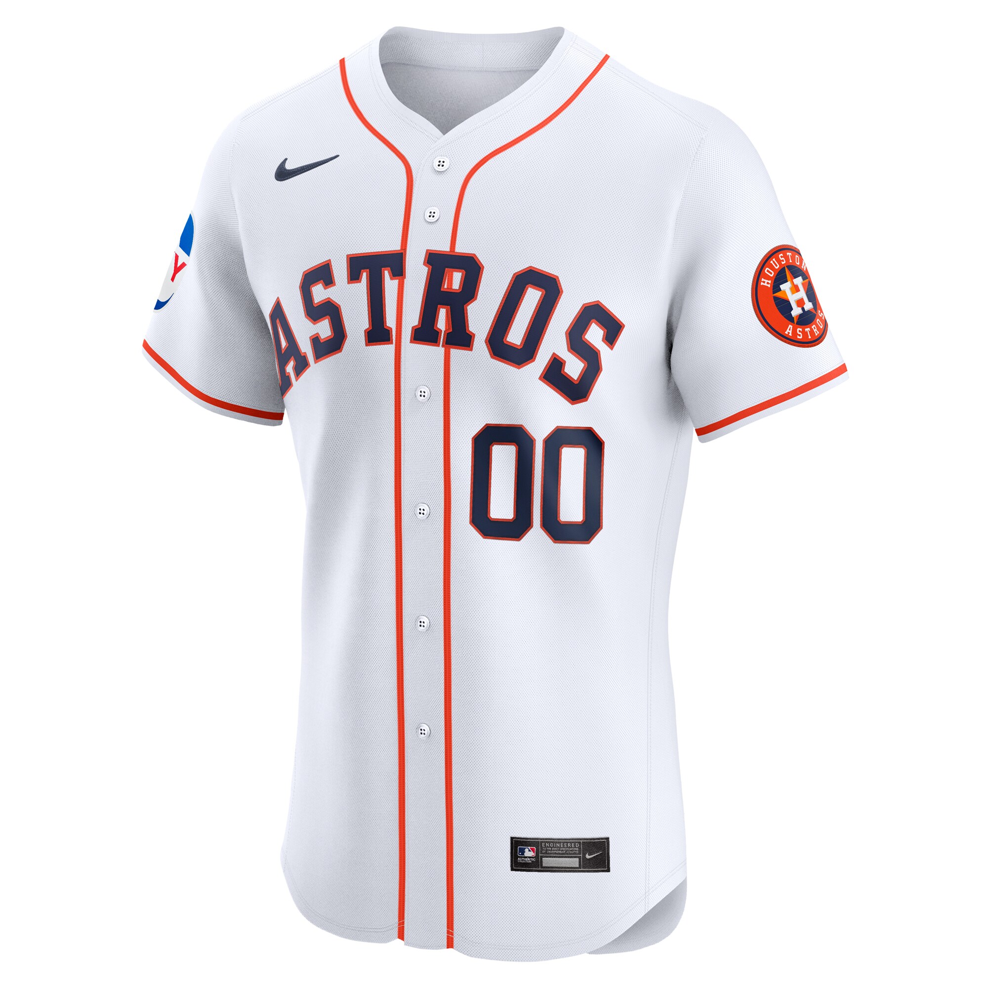 Alternative view of Houston Astros Home Elite Pick-a-player Retired Roster Patch Jersey - White