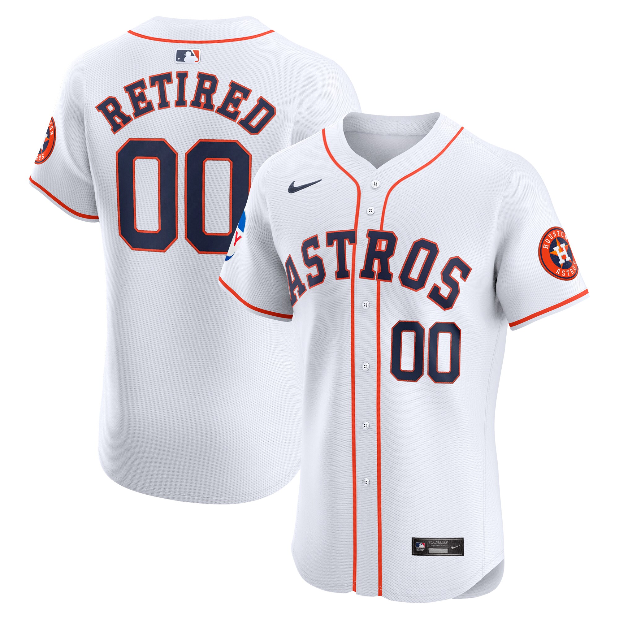 Houston Astros Home Elite Pick-a-player Retired Roster Patch Jersey - White