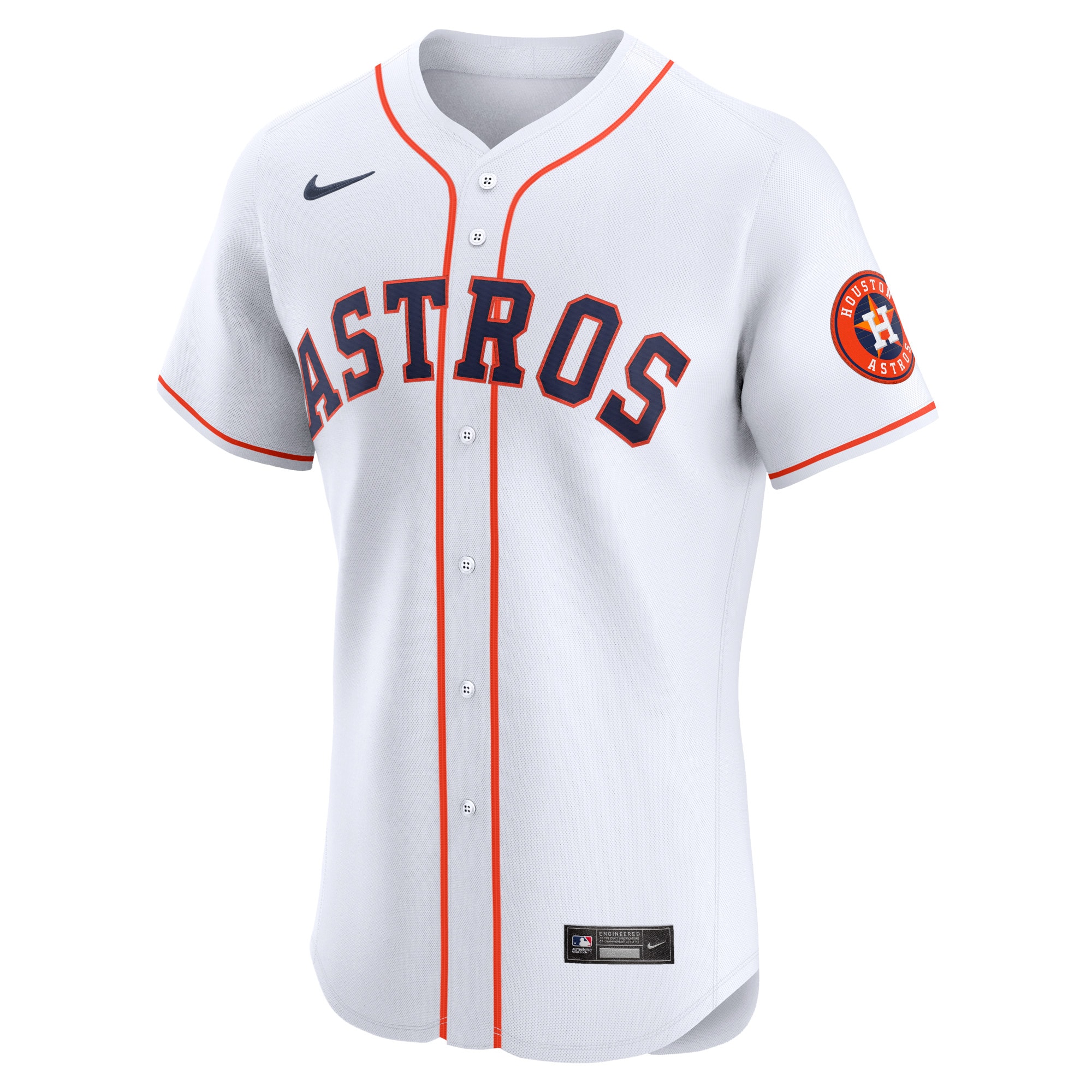Alternative view of Houston Astros Home Vapor Premier Elite Patch Jersey - White