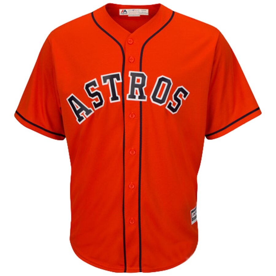 Alternative view of Houston Astros Majestic Official Cool Base Jersey – Orange