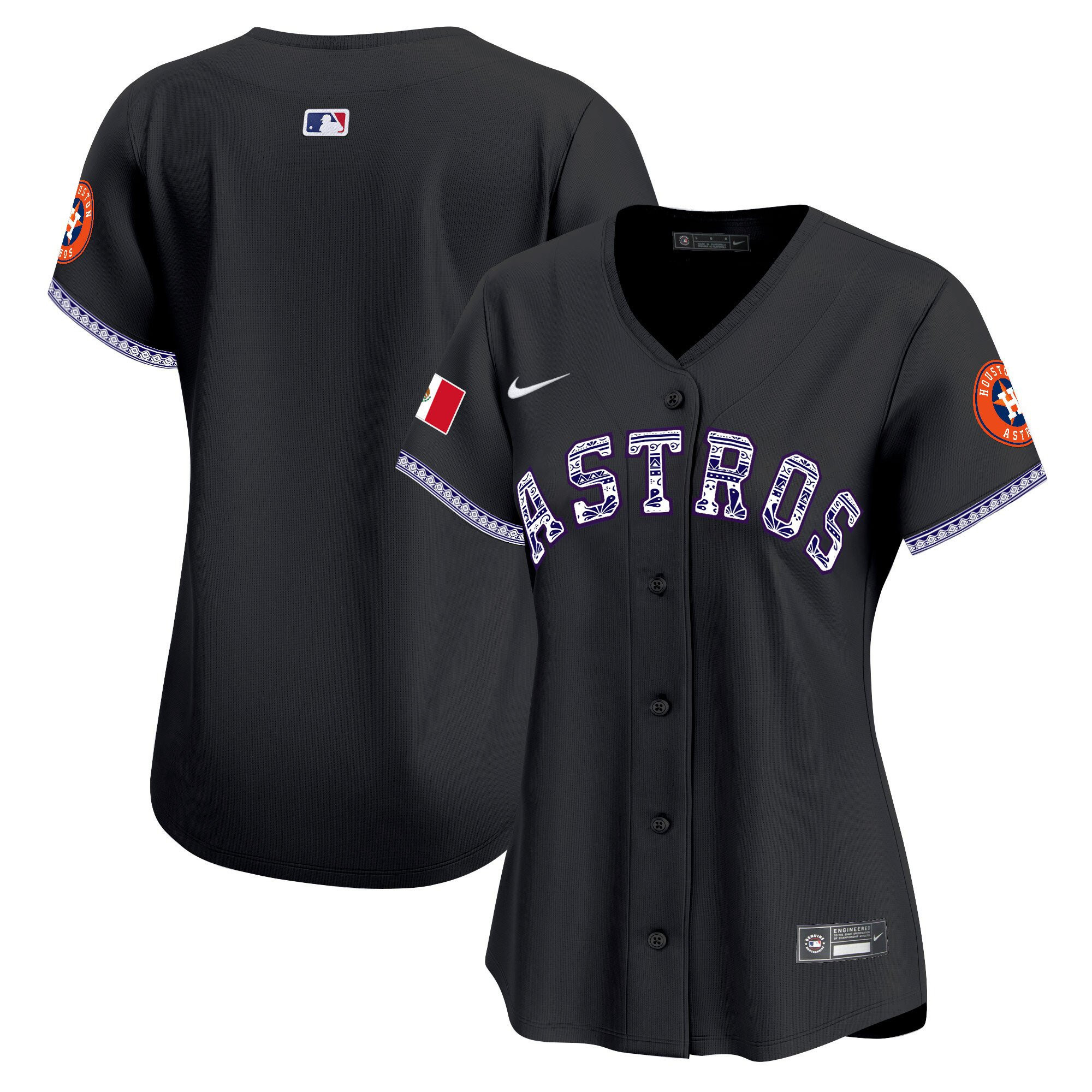 Houston Astros Mexico Women Jersey - Black 