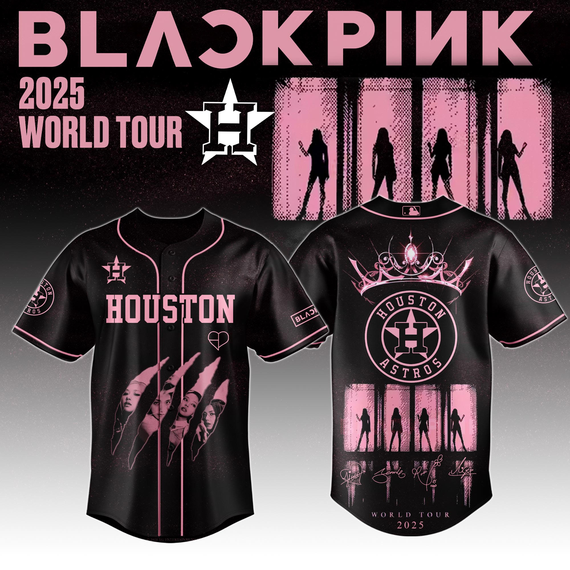 Houston Astros Mlb X Blackpink All Star Custom Baseball Jersey