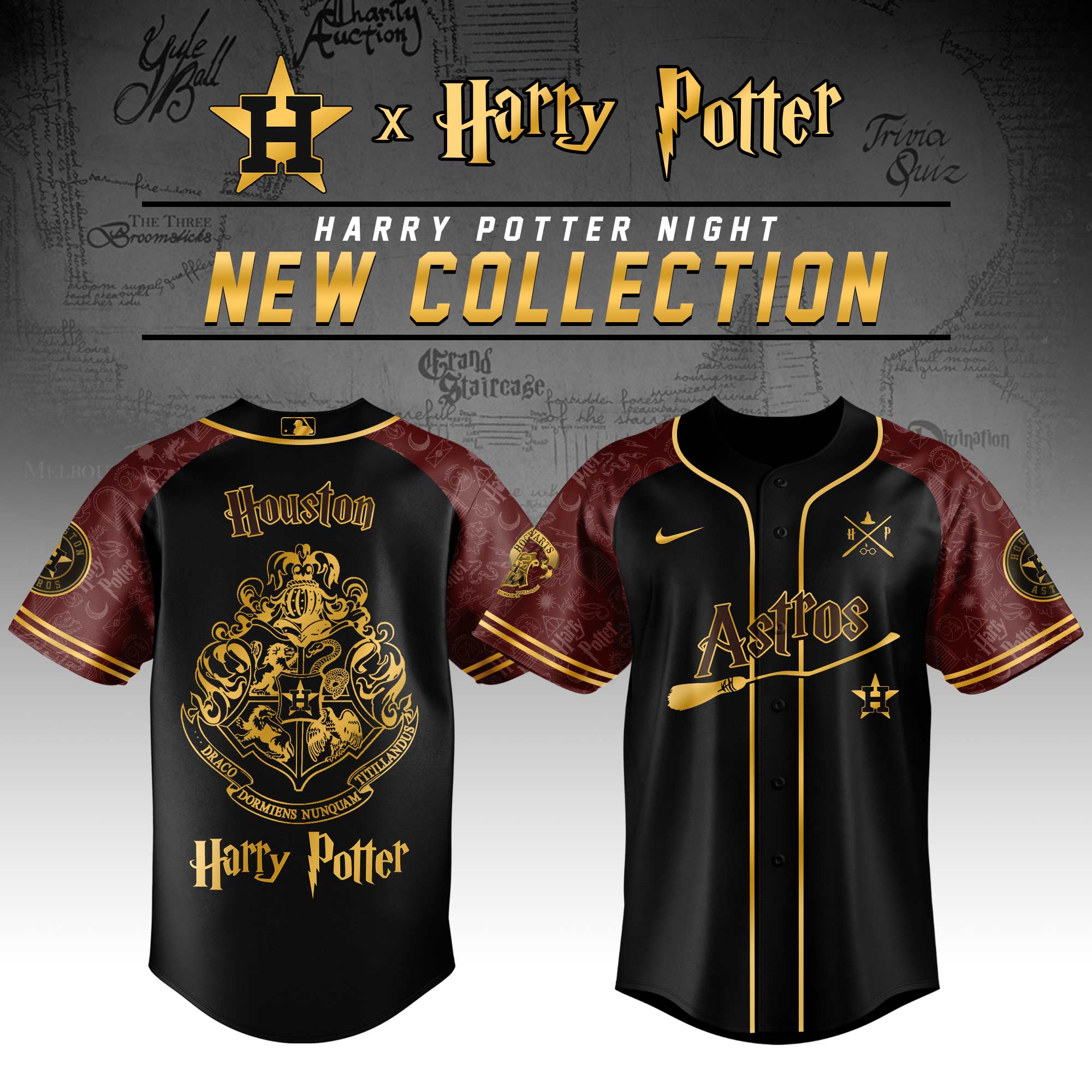 Houston Astros Mlb X Harry Potter Hogwarts Houses Custom Baseball Jersey