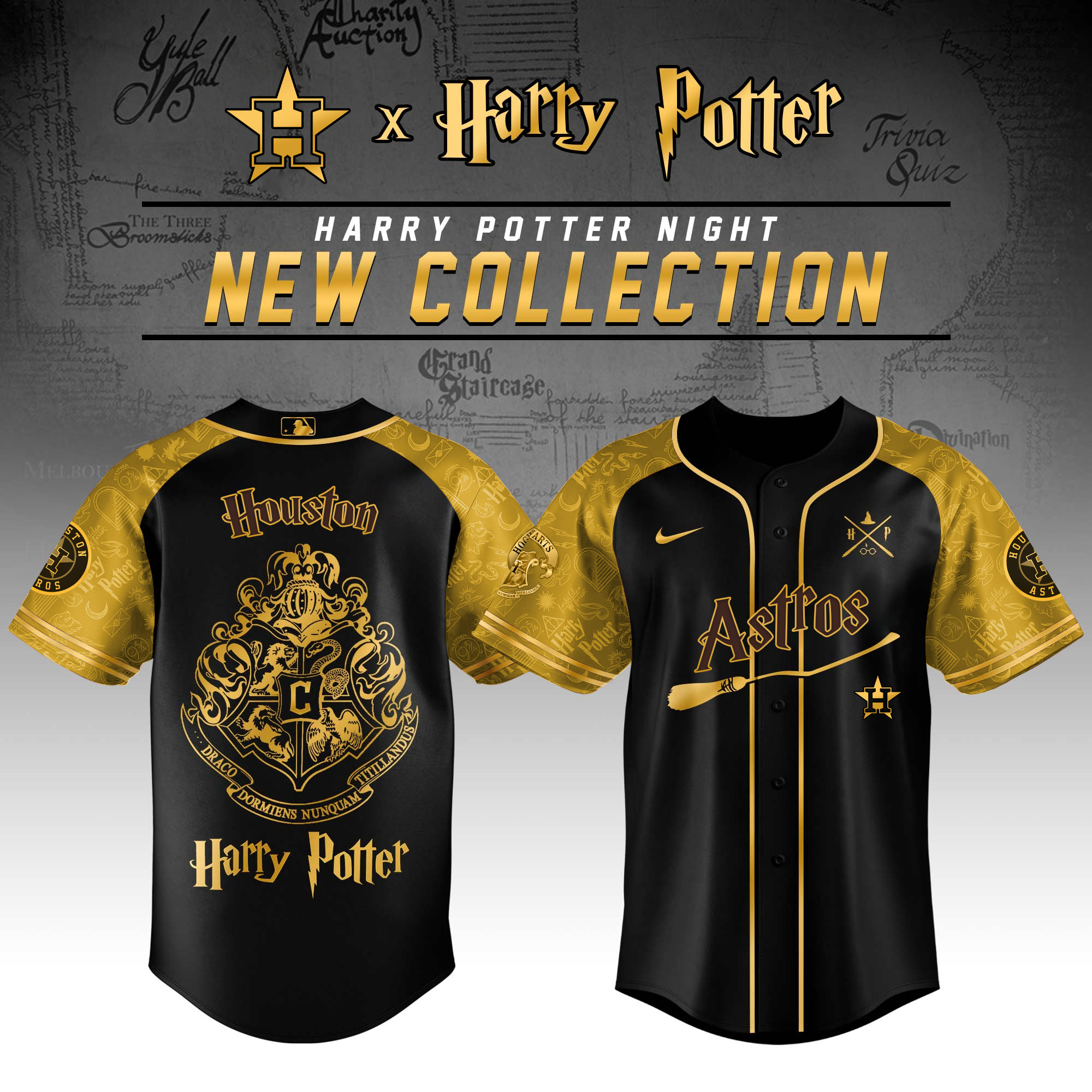 Houston Astros Mlb X Harry Potter Hufflepuff House Custom Baseball Jersey