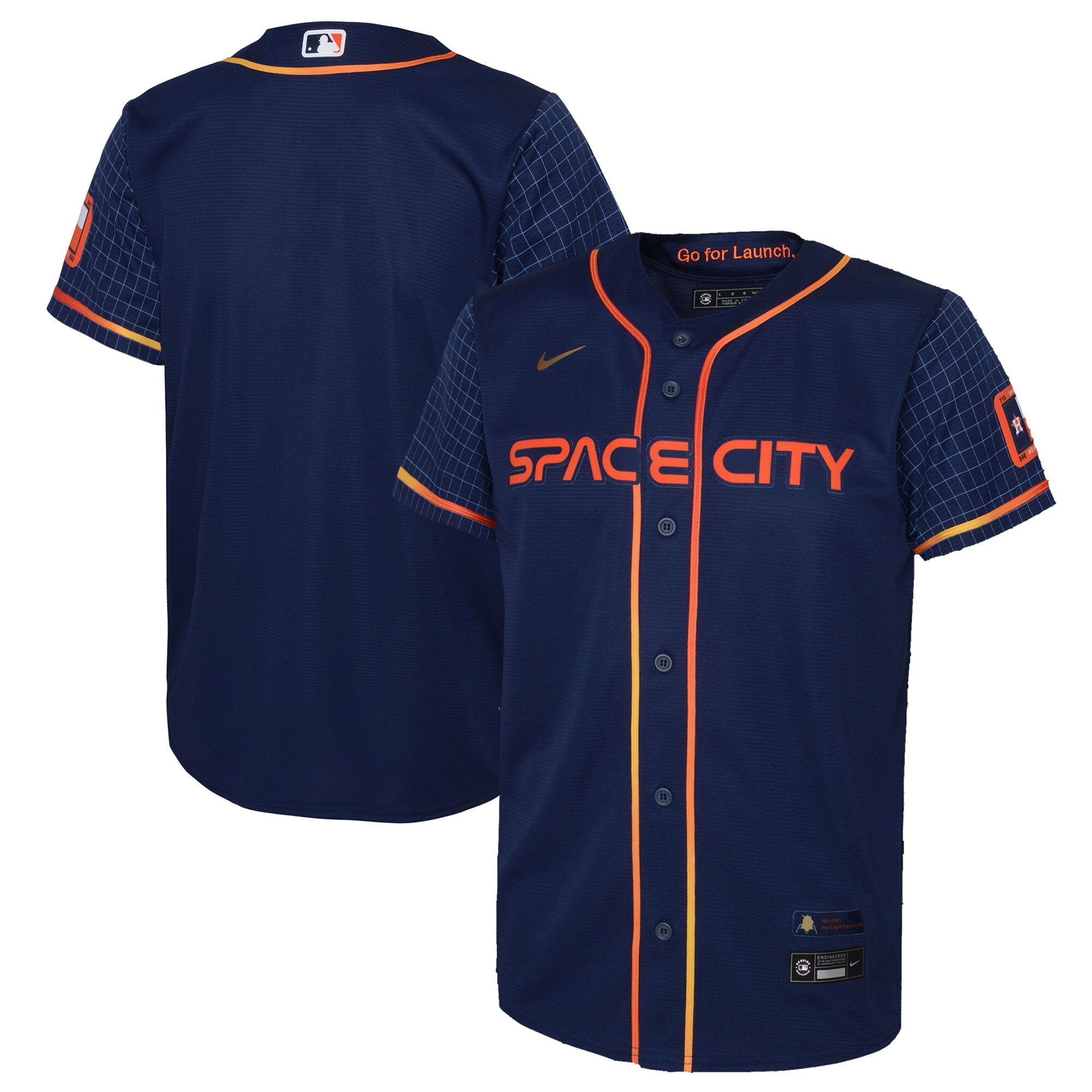 Alternative view of Houston Astros Preschool 2022 City Connect Replica Jersey - Navy