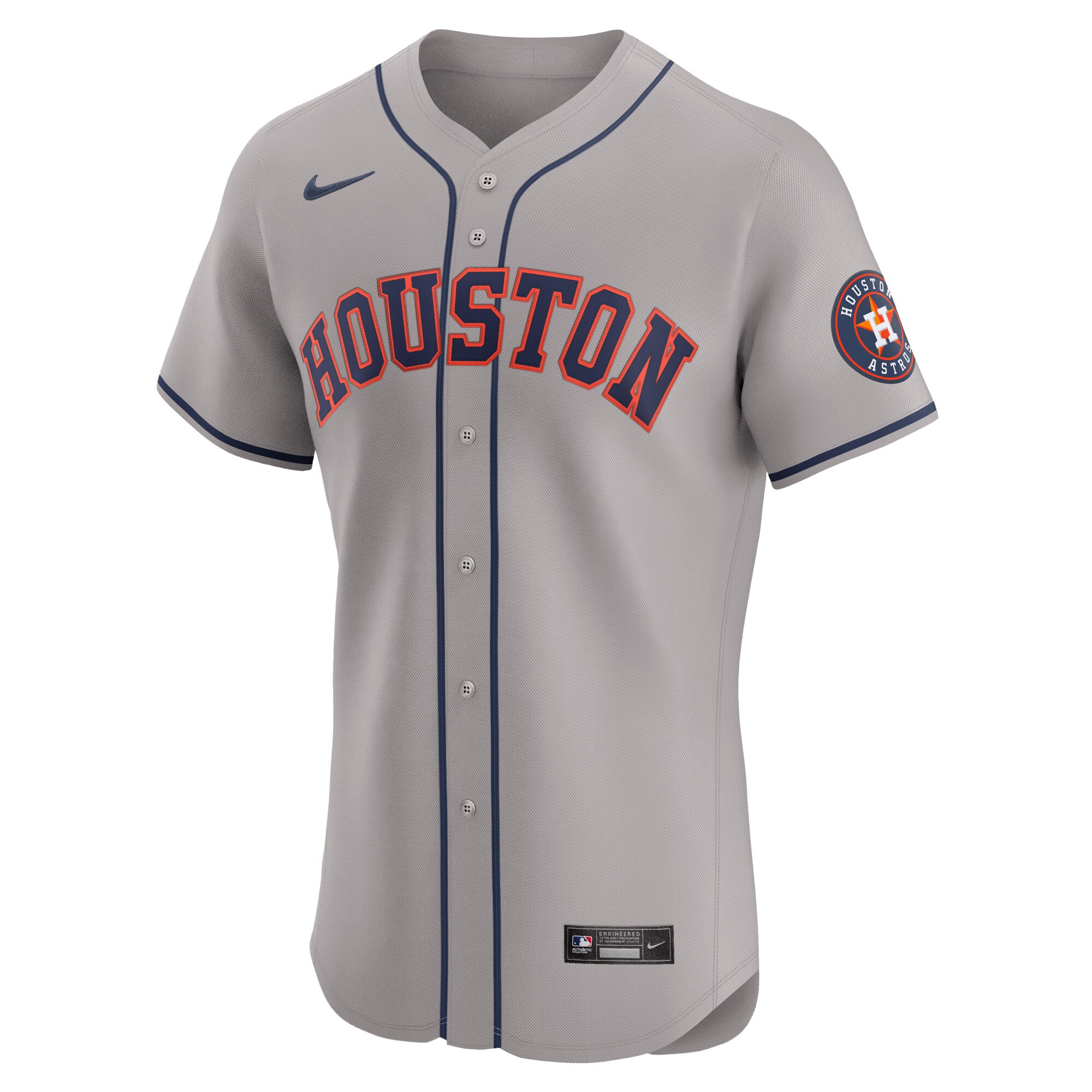 Alternative view of Houston Astros Road Vapor Premier Elite Patch Jersey - Gray