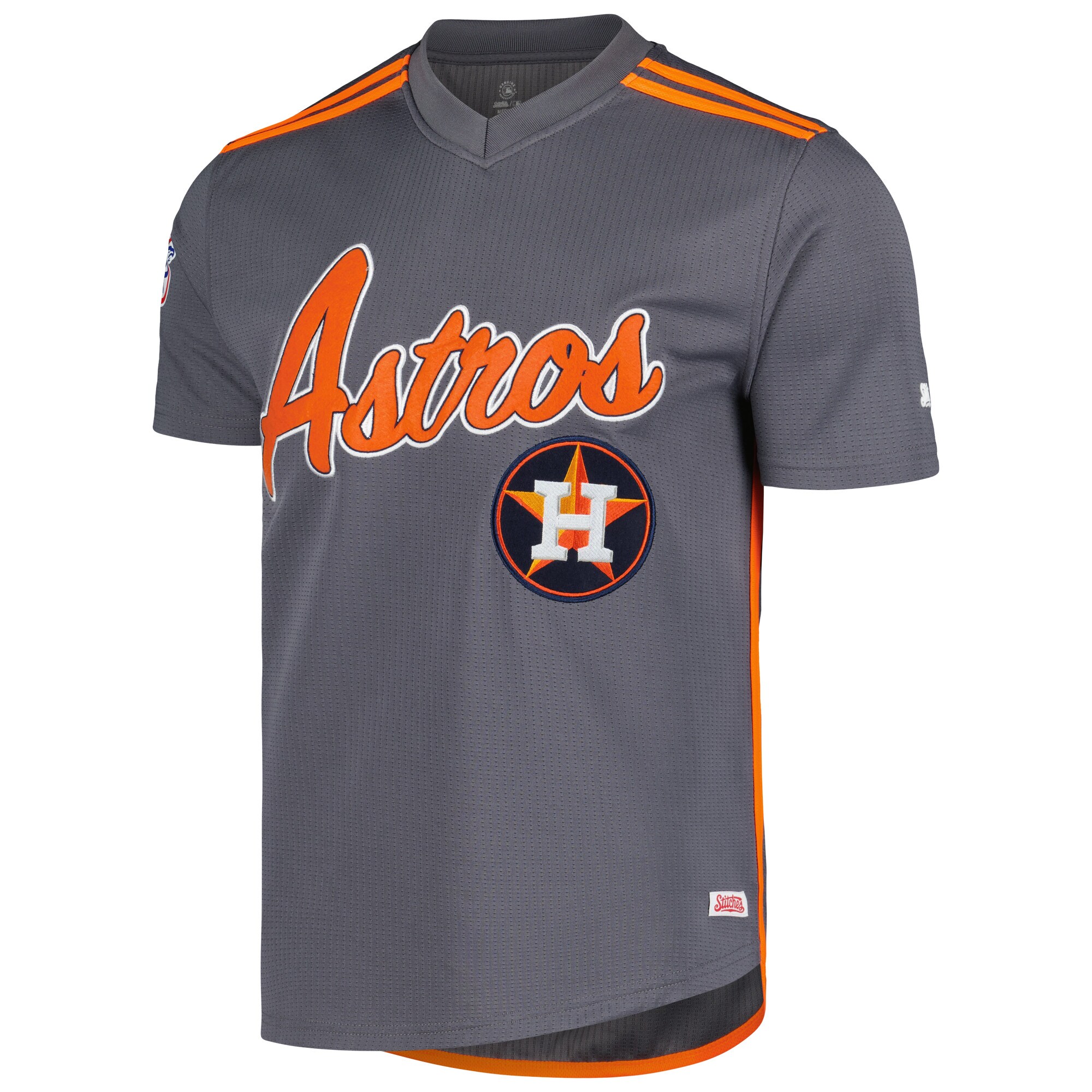 Alternative view of Houston Astros Stitches Team V-neck Jersey - Charcoal