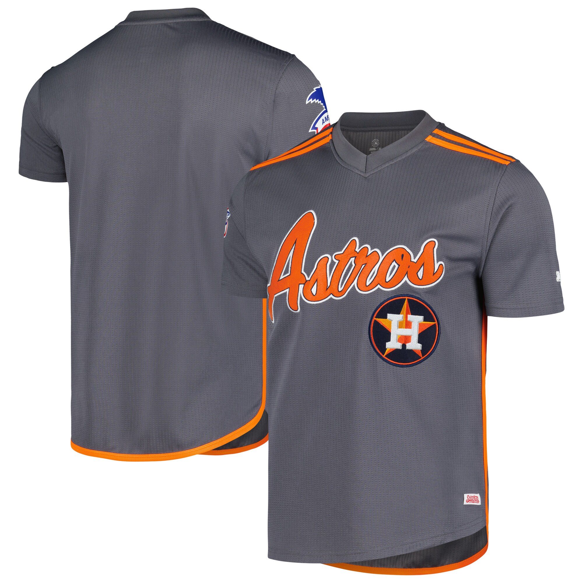 Houston Astros Stitches Team V-neck Jersey - Charcoal
