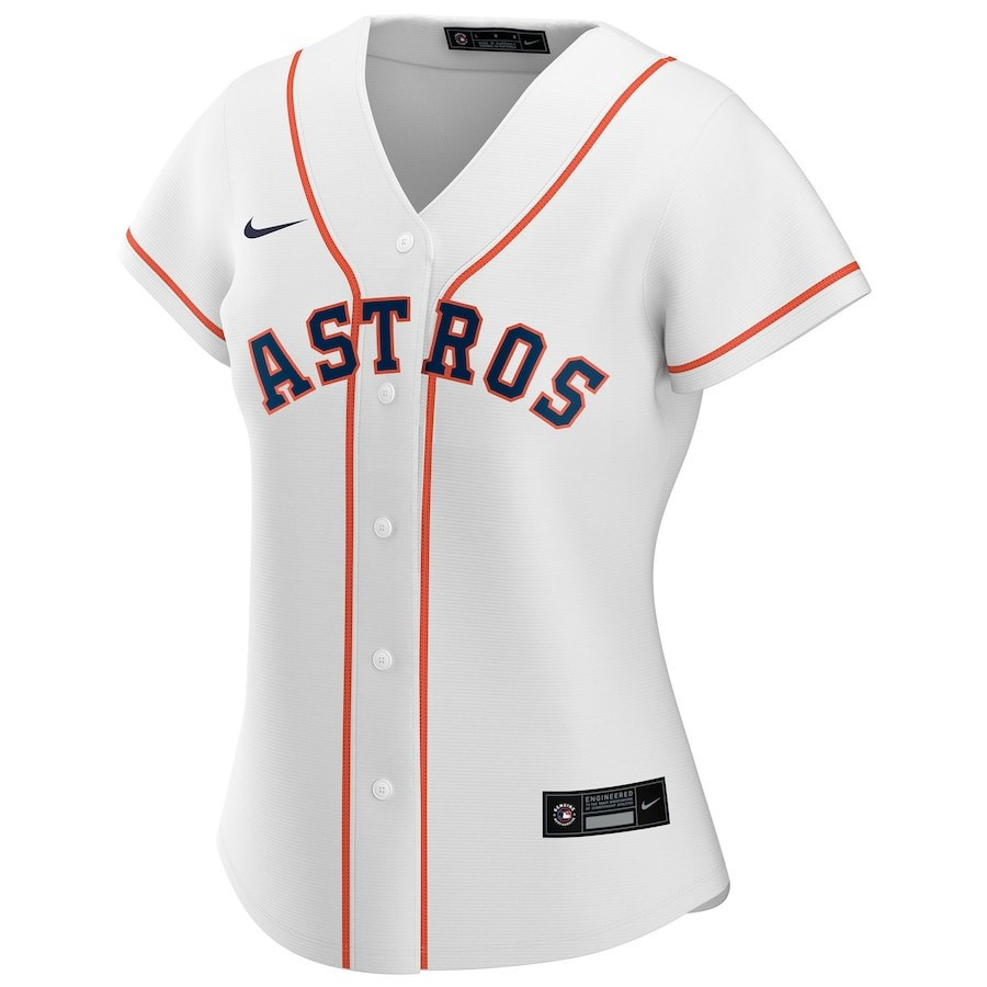 Alternative view of Houston Astros Women's Home Custom Jersey - White