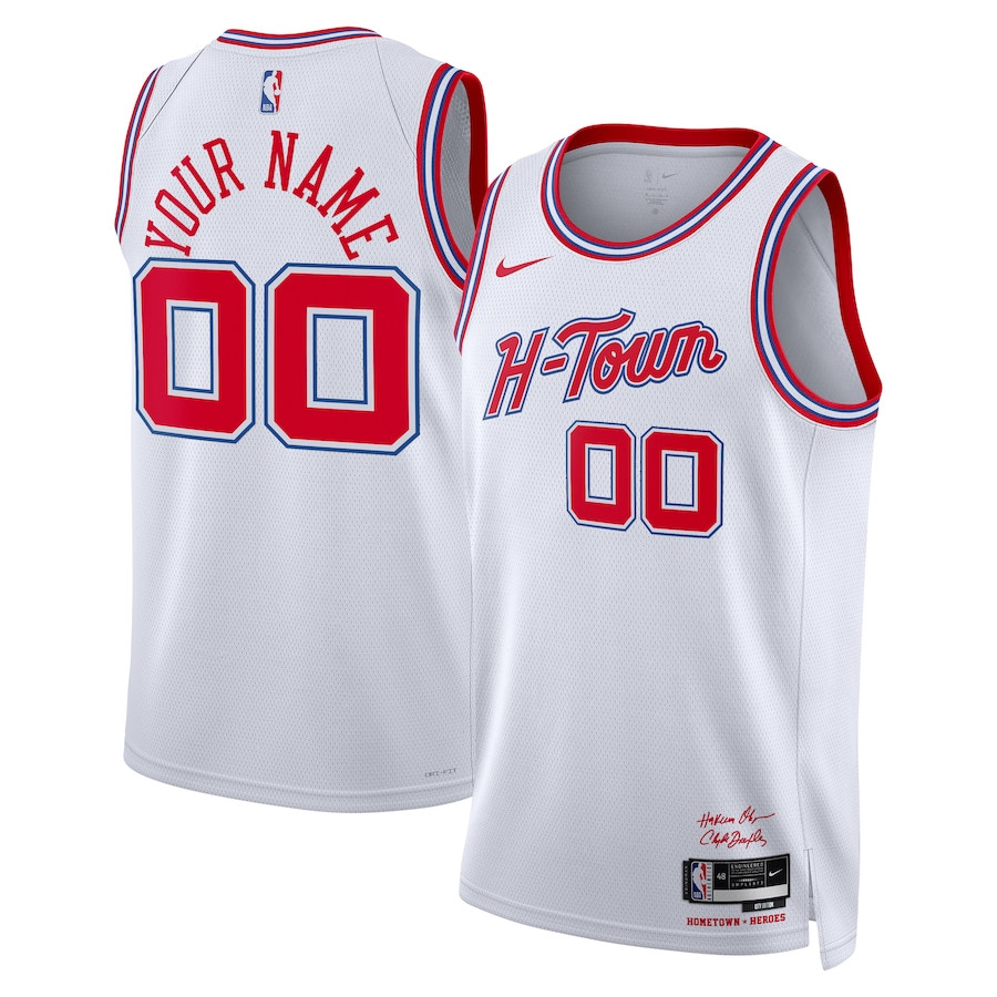 Houston Rockets 2023/24 City Edition Swingman Custom Jersey - White - JS935 