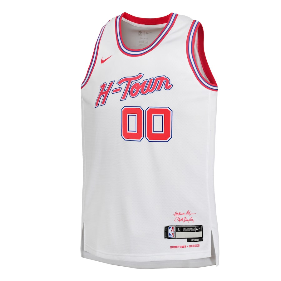 Alternative view of Houston Rockets 2023/24 City Edition Swingman Custom YOUTH Jersey - White - JS862 