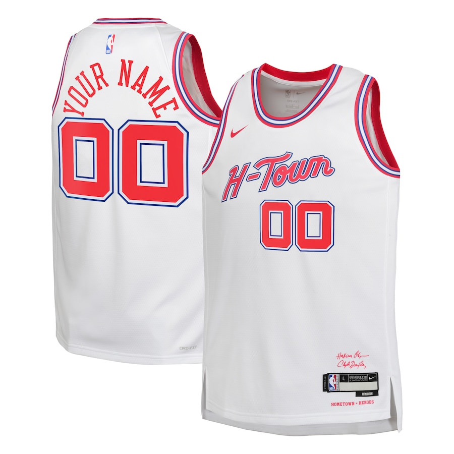 Houston Rockets 2023/24 City Edition Swingman Custom YOUTH Jersey - White - JS862 