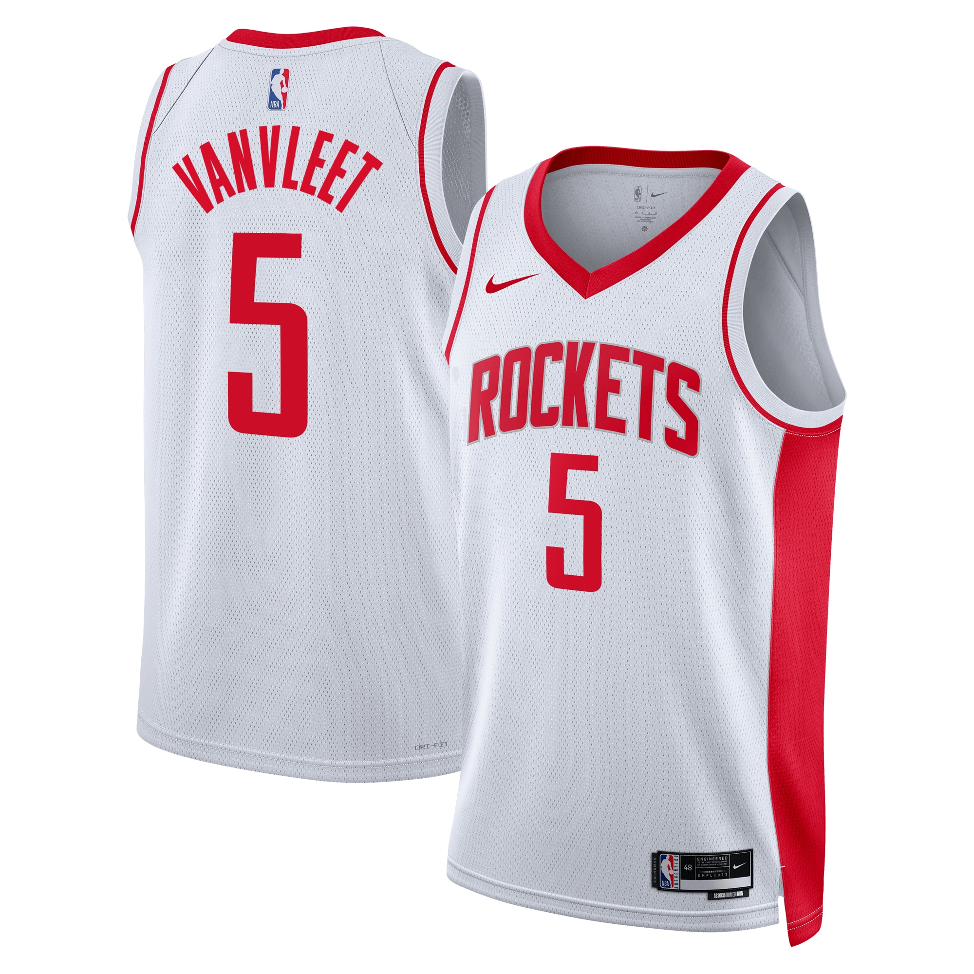 Houston Rockets Association Edition Swingman Jersey - White - Fred VanVleet - Unisex - JS315 