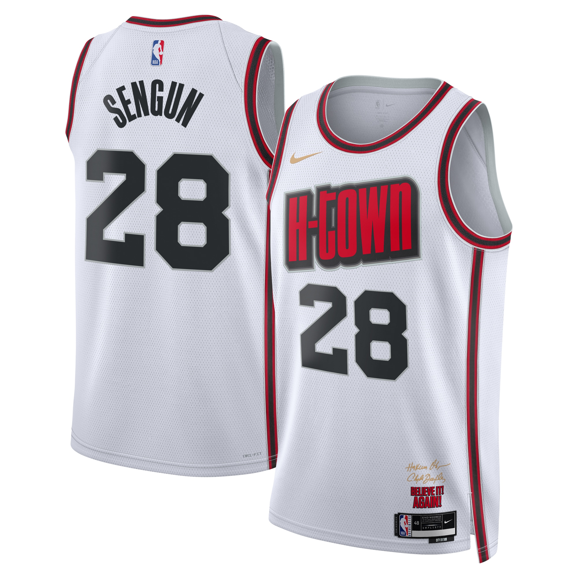 Houston Rockets City Edition Swingman Jersey 2024 - White - Alperen Sengun - Unisex - JS951 