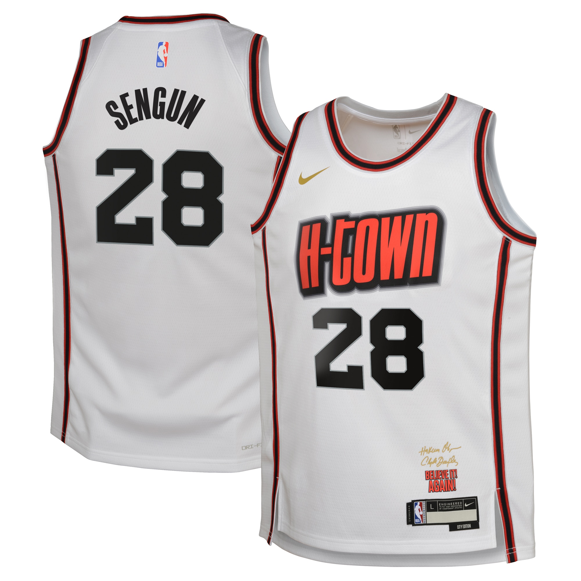 Houston Rockets City Edition Swingman Jersey 2024 - White - Alperen Sengun - Youth - JS850 