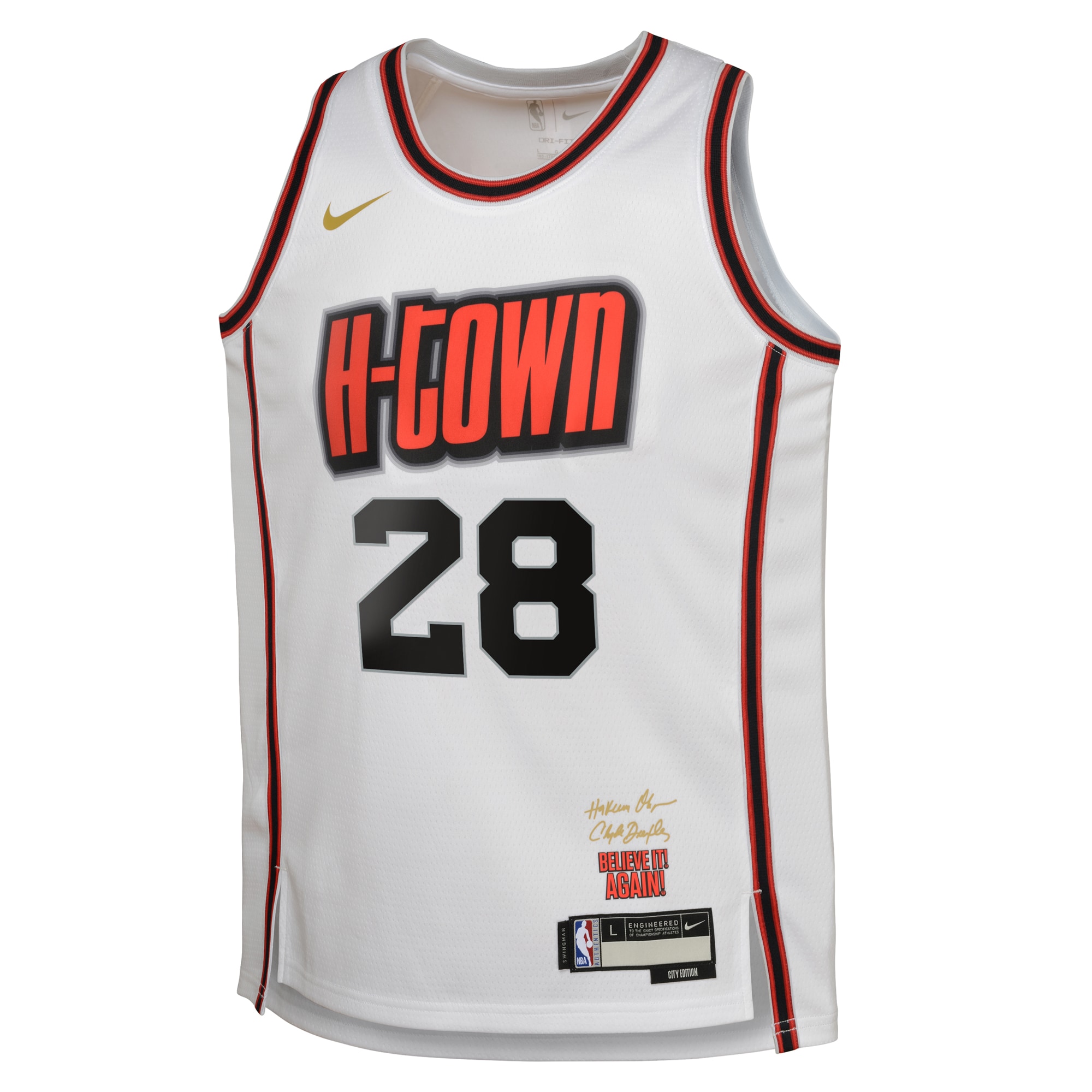 Alternative view of Houston Rockets City Edition Swingman Jersey 2024 - White - Alperen Sengun - Youth - JS850 