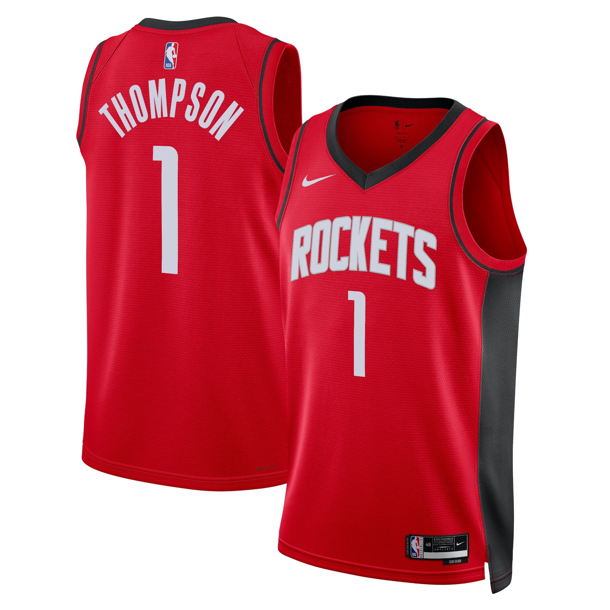 Houston Rockets Icon Edition Swingman Jersey - Red - Amen Thompson - Unisex - JS842 