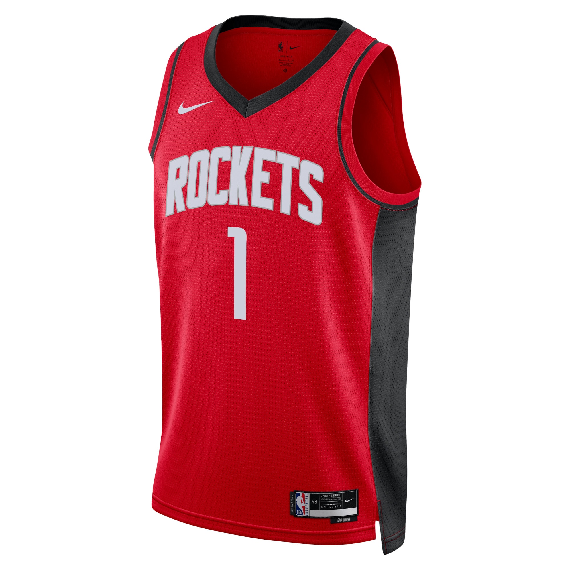 Alternative view of Houston Rockets Icon Edition Swingman Jersey - Red - Amen Thompson - Unisex - JS842 