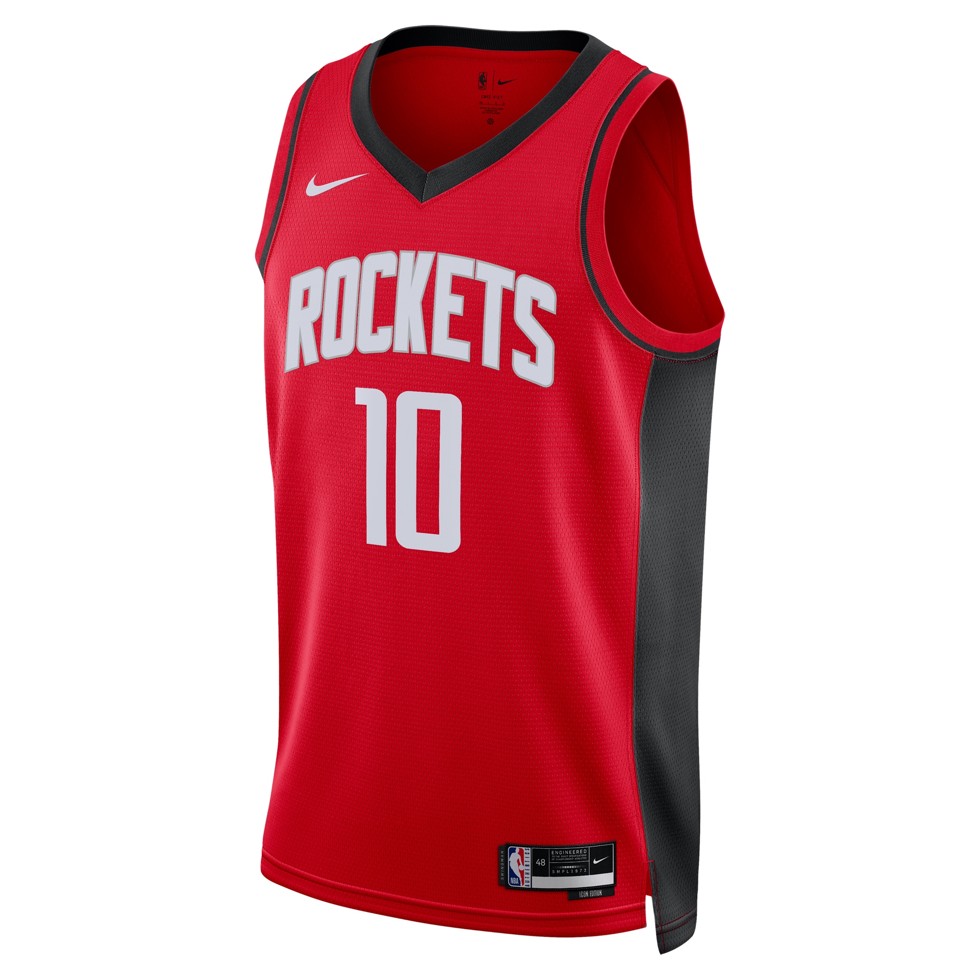 Alternative view of Houston Rockets Icon Edition Swingman Jersey - Red - Jabari Smith Jr. - Unisex - JS282 