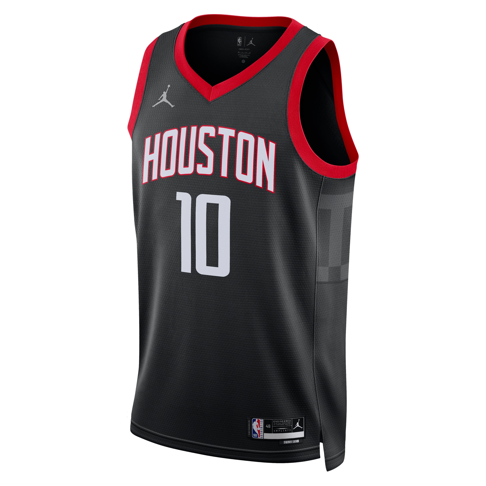 Alternative view of Houston Rockets Jordan Statement Edition Swingman Jersey - Black - Jabari Smith Jr. - Unisex - JS738 