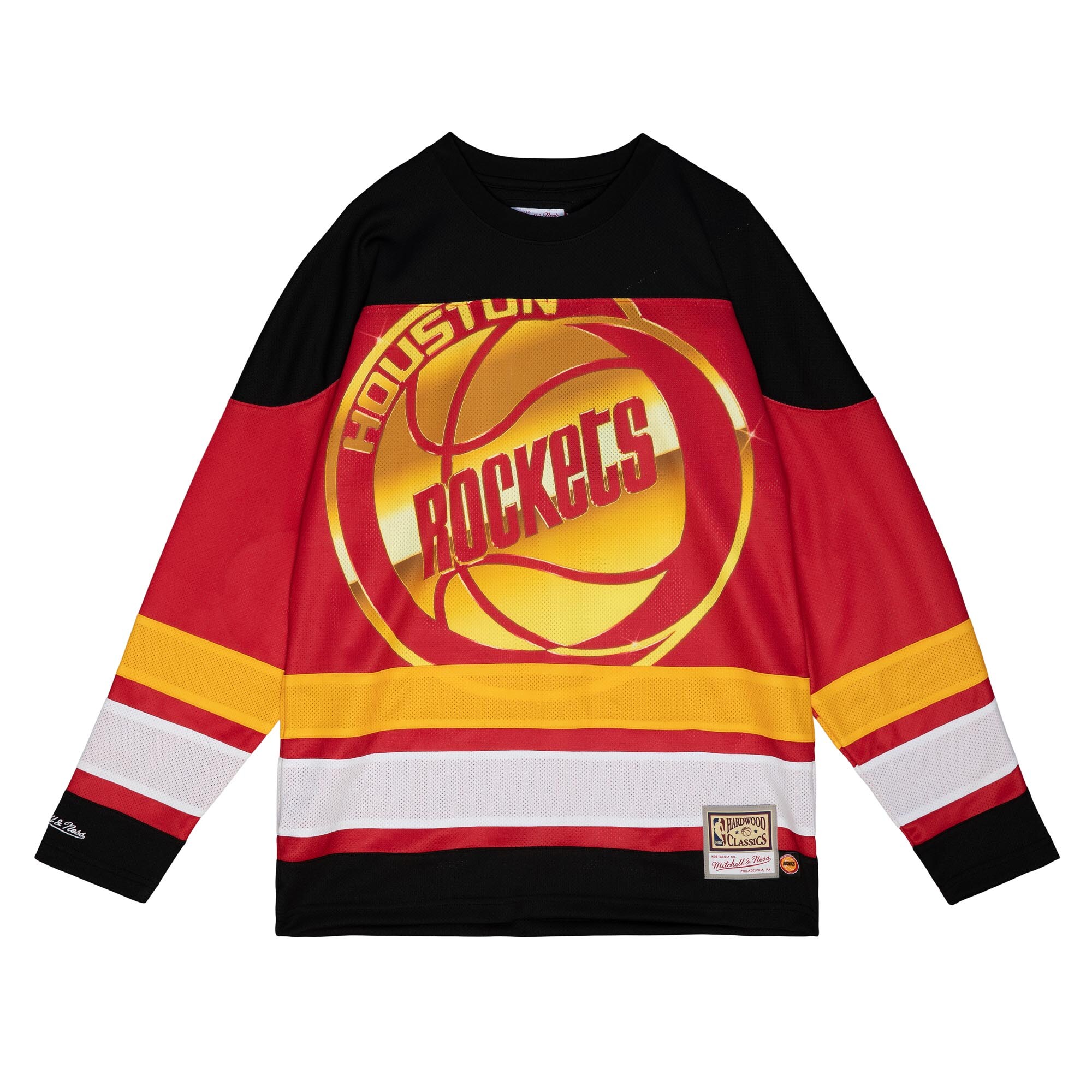 Alternative view of Houston Rockets Mitchell & Ness Women's Hardwood Classics Big Face 4.0 Hockey Jersey - Red